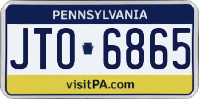 PA license plate JTO6865