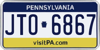PA license plate JTO6867
