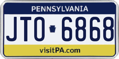 PA license plate JTO6868