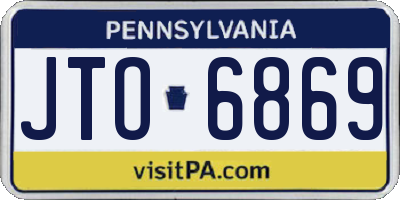 PA license plate JTO6869