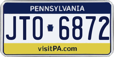 PA license plate JTO6872