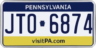 PA license plate JTO6874