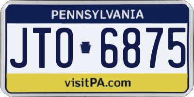 PA license plate JTO6875