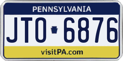 PA license plate JTO6876