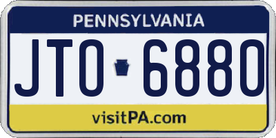 PA license plate JTO6880