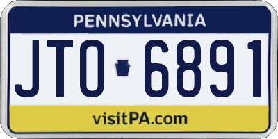 PA license plate JTO6891