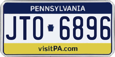 PA license plate JTO6896