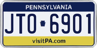 PA license plate JTO6901