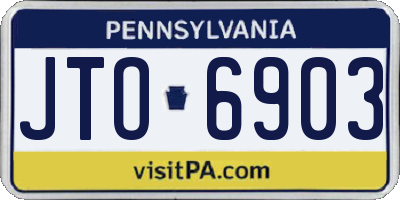 PA license plate JTO6903