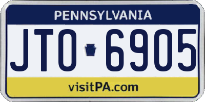 PA license plate JTO6905