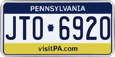 PA license plate JTO6920