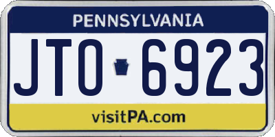 PA license plate JTO6923