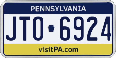 PA license plate JTO6924