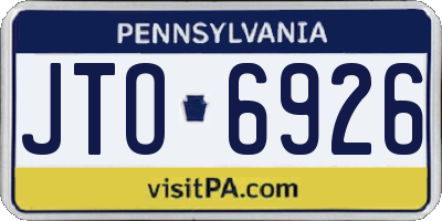 PA license plate JTO6926