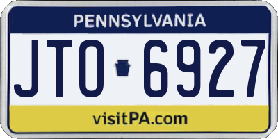 PA license plate JTO6927