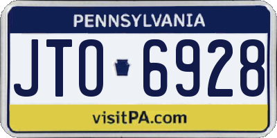 PA license plate JTO6928