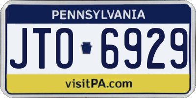 PA license plate JTO6929