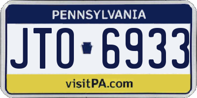 PA license plate JTO6933