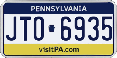 PA license plate JTO6935