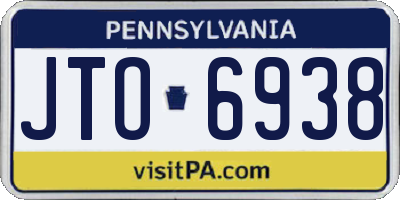 PA license plate JTO6938