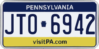 PA license plate JTO6942
