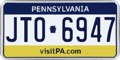 PA license plate JTO6947