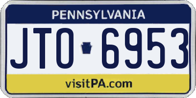 PA license plate JTO6953