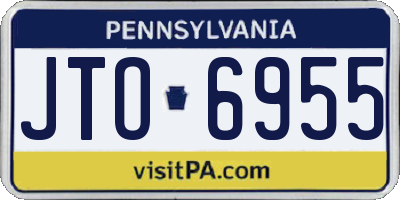 PA license plate JTO6955