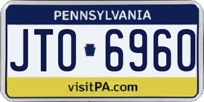 PA license plate JTO6960