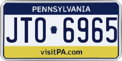 PA license plate JTO6965