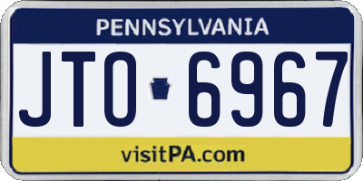 PA license plate JTO6967
