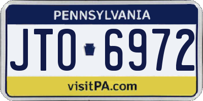 PA license plate JTO6972