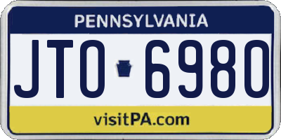 PA license plate JTO6980