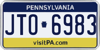 PA license plate JTO6983