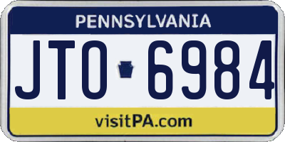PA license plate JTO6984