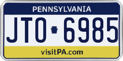 PA license plate JTO6985