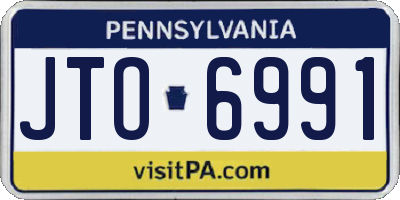 PA license plate JTO6991