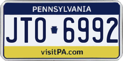 PA license plate JTO6992