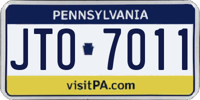 PA license plate JTO7011