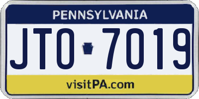 PA license plate JTO7019