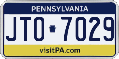 PA license plate JTO7029
