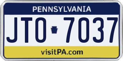 PA license plate JTO7037