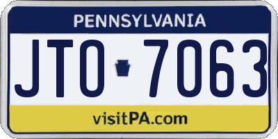 PA license plate JTO7063