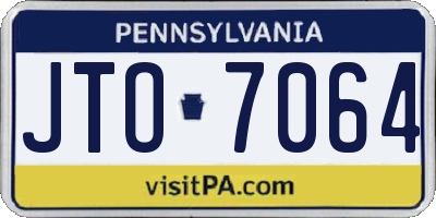 PA license plate JTO7064