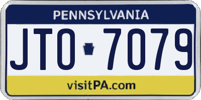 PA license plate JTO7079