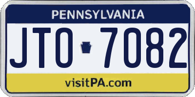 PA license plate JTO7082