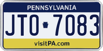PA license plate JTO7083