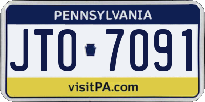 PA license plate JTO7091