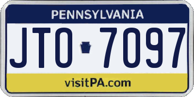 PA license plate JTO7097