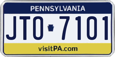 PA license plate JTO7101
